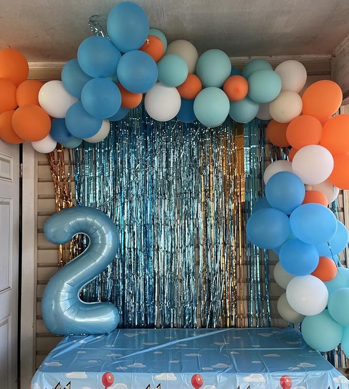 2 Numbers Balloon 40 Inch Pastel Blue Two Balloon Number Birthday Decor, 2nd 12 21st Party Celebration Decorations Graduations Wedding Baby Shower