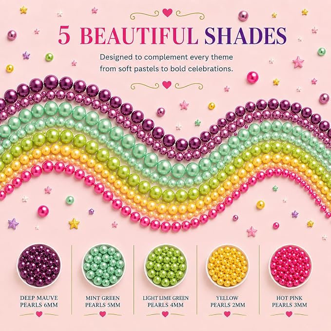 Confect Pearl Sprinkles – Tropical Summer 5 Pack Dragees Mix (Purple, Teal, Sea Green, Yellow & Bright Pink) – Fun & Festive Cake and Cupcake Decorations – Vegan, Gluten-Free, Nut-Free, Soy-Free, Dairy-Free, Palm Oil-Free, No Artificial Dyes- 5 Oz