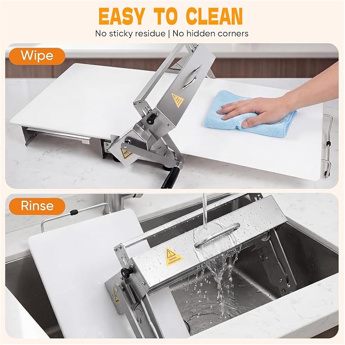 Manual Dough Sheeter Machine, Folding Stainless Steel Dough Roller Machine, 0-27mm Thickness Adjustment, with Press Panel, Ideal for Baking Pizza, Croissants and Puff Pastry