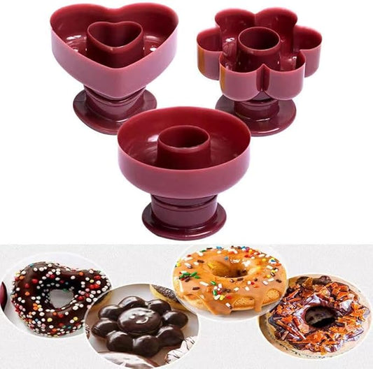Kitchen Doughnut Mold - 3Pcs Baking Mold Round Baking Pan Silicone Molds Chocolate Chip Muffins Donut Baking Tray Heart Donut Cake Baking Tray Kitchen Supplies Donut Baking Mould Donut