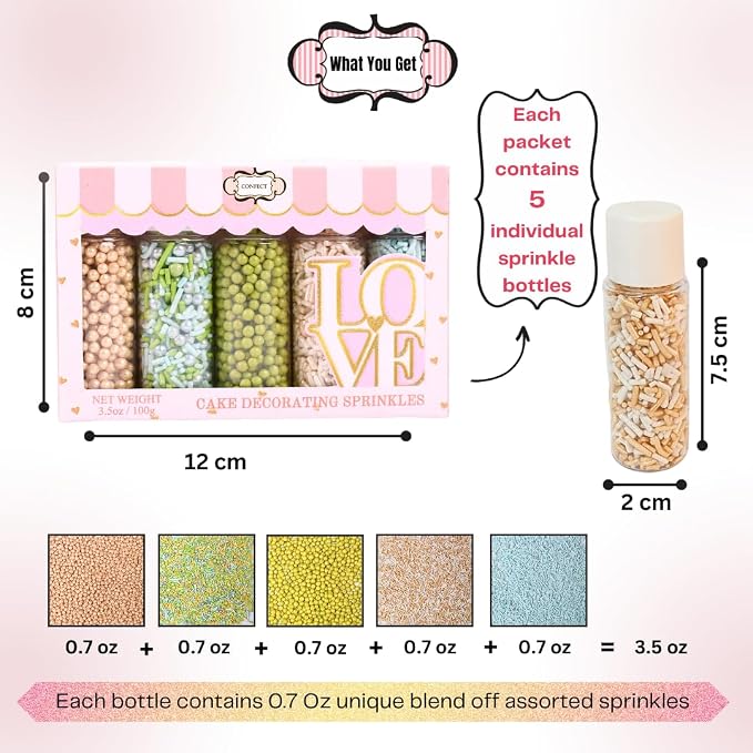 Confect Fusion Mashup Sprinkles FM Multipack 47 100 GMS for Cake Cupcake Décor, Multicolor
