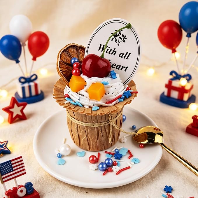 Red White and Blue Sprinkles, Patriotic Sprinkles Mix, 4th of July Sprinkles, Edible Jimmies, Stars, Flowers and Pearls Mixed, Perfect for Cake, Cupcake, Ice Cream, Cookies, Donuts Toppings