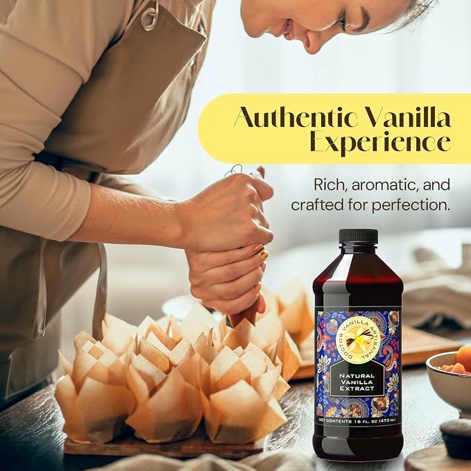 Natural Vanilla Extract, 16 fl oz - Madagascar Bourbon vanilla, kosher, sugar‑free, GMO‑free, gluten‑free, and additive‑free