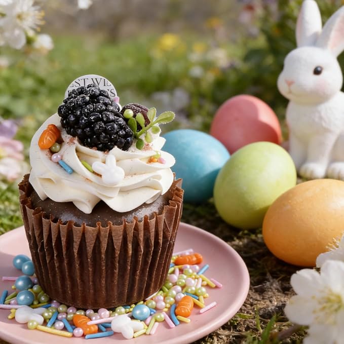 Easter Sprinkles for Cake Decorating, Pastel Bunny Carrot and Pearl Sprinkles Mix for Cookies, Cupcake, Ice Cream, Cake Decorating