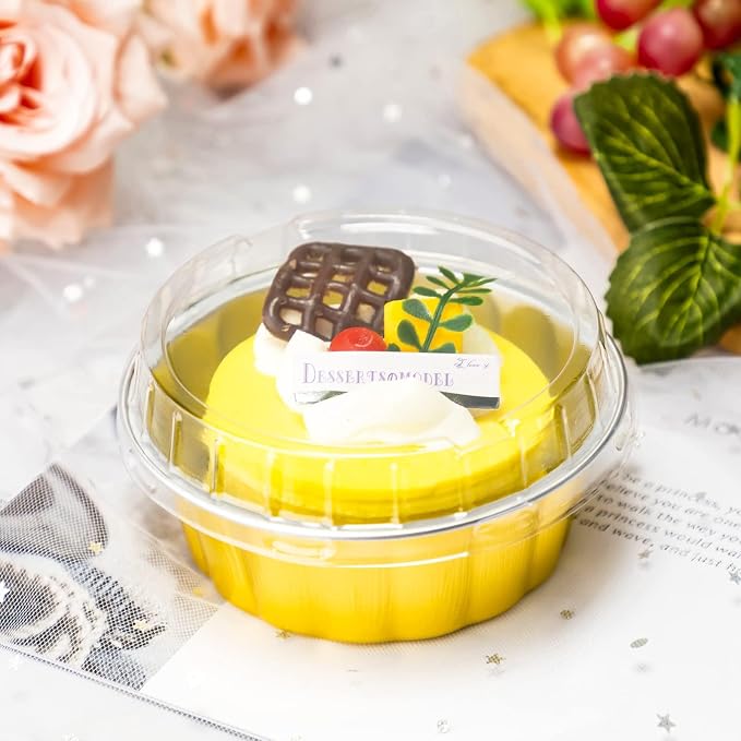 Tessco for you 200 Pcs Disposable Ramekins with Lids 8 oz Creme Brulee Ramekin Aluminum Foil Cup Cupcake Liner Baking Valentines Disposable Muffin Tin Pan Cheesecake Container (Gold,Silver)