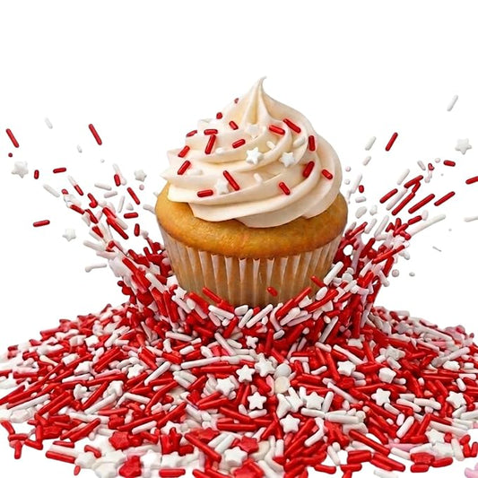 Manvscakes Sprinkles- Edible Cake and Cupcake Sprinkles with Assorted Shapes and Sizes for Parties, Metallic Sprinkle Mix for Cookies, Ice Cream, Cake and Cupcake Decorating