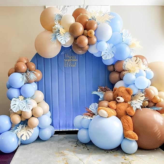 Voircoloria 90pack Light Blue Balloons Different Size 18/12/10/5 Inch Baby Blue Balloon Garland Arch Kit for Boys Girls Birthday Party, Baby Shower, Wedding, Gender Reveal, Baby Shower Decorations