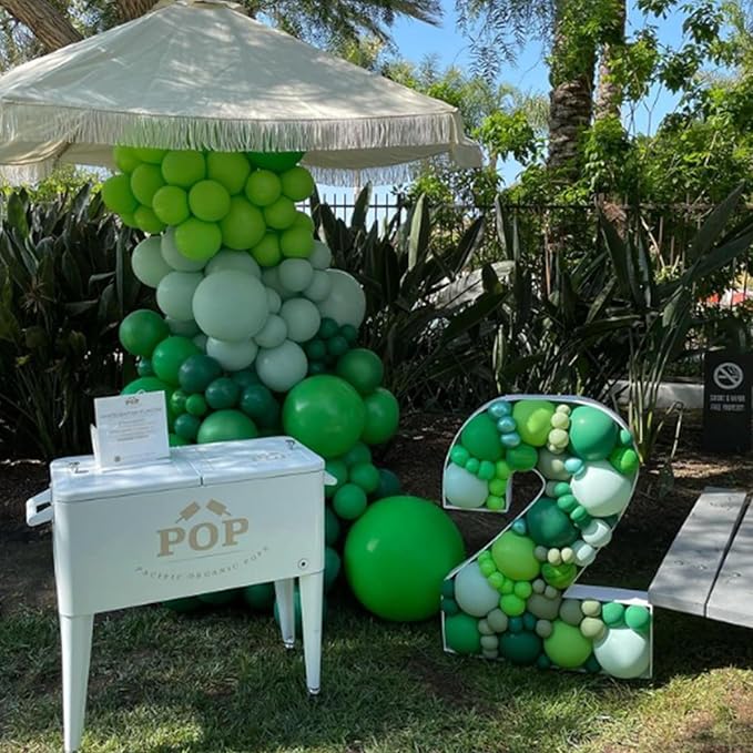120pcs Dark Green Balloon Arch Kit, 18 12 10 5 inch Green Latex Balloons Different Sizes Dark Green Balloon Garland for Jungle Tropical Safari Birthday Party Decorations