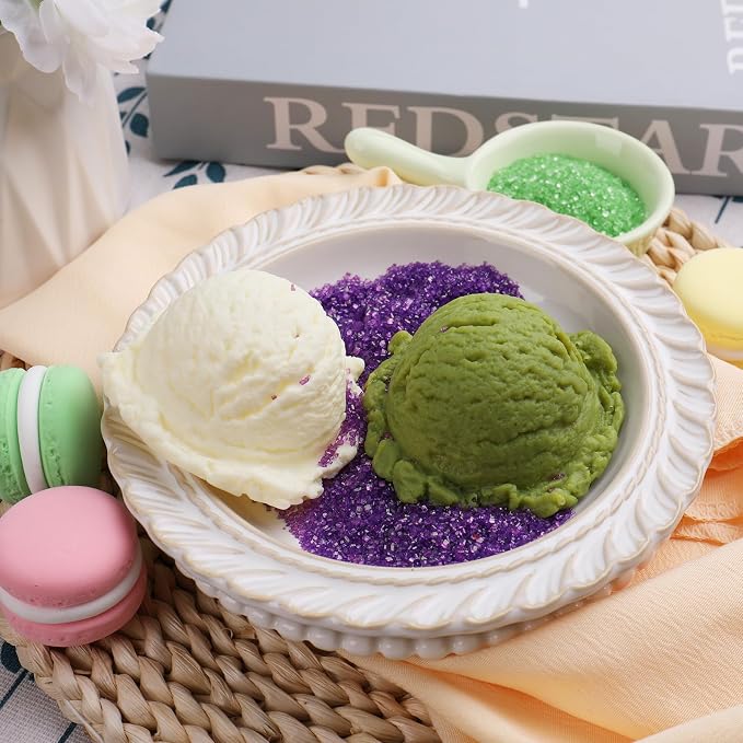 Sanding Sugar Sprinkles for Cake Decorating, 8oz 4 Colors Purple Green Yellow Pink Decorating Sparkling Coarse Sugar Crystals Sprinkles for Cake Cupcakes Cookie Ice Cream Baking Topping