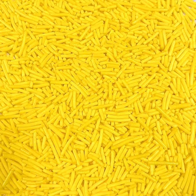 Sentovac Yellow Jimmies Sprinkles Edible for Cake Decorating Yellow Sprinkles Sugar Candy Cookie Cupcake Topper Ice Cream Baking Decorations Wedding Halloween Christmas Supplies 3.53oz