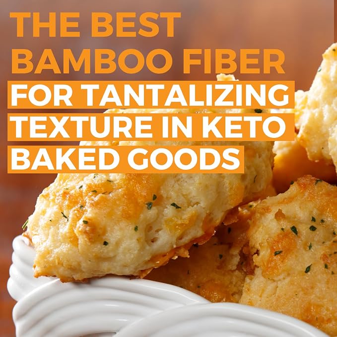Bamboo Fiber (1.5 lb) 0g Net Carbs, Keto Fiber for Keto and Low Carb Baking, Improves Texture of Keto Baking, Keto-Friendly, Verified Gluten Free, Non-GMO Sourced, Finest Grind of Bamboo Flour