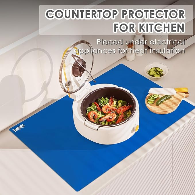 31.5" x 23.6" Extra Large Silicone Mat for Resin Casting, Crafts and Epoxy, Nonstick Silicone Sheet for Jewelry Casting Molds, Countertop Protector Mat Heat Resistant Placemats by Foepoge, Dark Blue