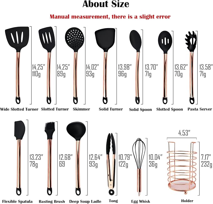 1pc Copper Cooking Utensils Stainless Steel Holder, Kitchen Utensil Holder Organizer for Countertop,Easy to Clean - Rose Gold