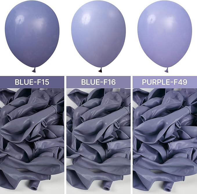 PartyWoo Dusty Blue Balloons 140pcs Different Sizes Pack of 18 12 10 5 Inch Navy Slate Blue Boho Neutral Balloon Arch Kit for Baby Shower Anniversary Graduation Birthday Party Decorations Blue-F15