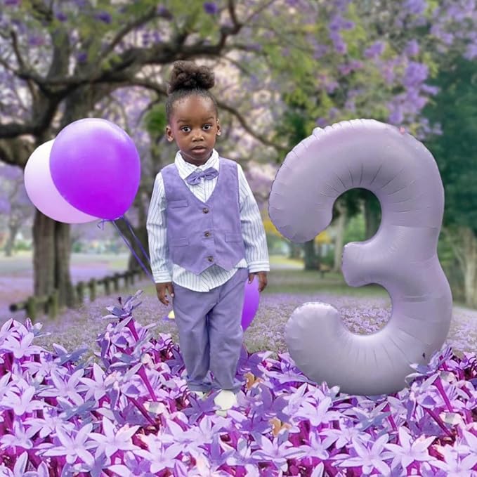 Number 0 Balloons 40 Inch Cream Purple Number Balloons for 10 20 30 40 50 60 70 80 90 100 Numbers Balloon Birthday Decorations Wedding Event Baby Shower