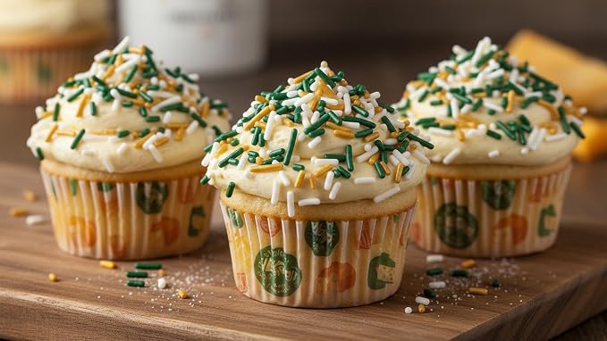 NCS Green Bay Game Day Green, Gold & White Jimmies Edible Sprinkles – Cupcake, Cake & Cookie Decorations, 7 oz
