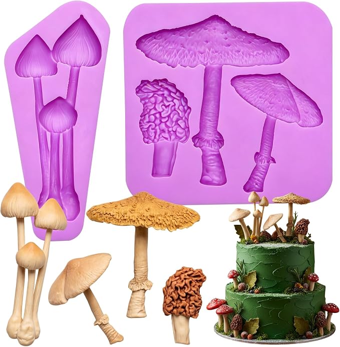 Mushroom Chocolate Mold Mushroom Silicone Mold for DIY Cake Decorating, Chocolate Candy, Sugar Craft, Epoxy Craft, Fringe Clay