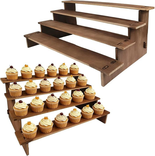 2PCS Cupcake Display Stand - 30s Quick Assembly, Easy Carry&Store | 4 Tier Display Risers for Dessert, Cup Cake, Spice, Candles, Matcha Station, Vendor, Tiered Cupcake Stand