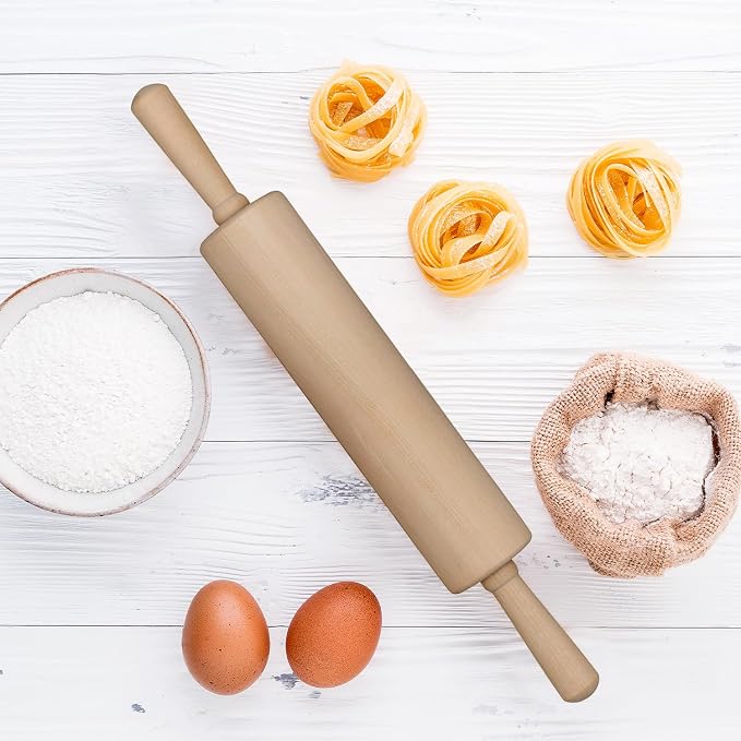 Mrs. Anderson’s Baking Stainless Steel Ball Bearing, Classic Wooden Rolling Pin, Made in America, 12-Inch by 2.75-Inch