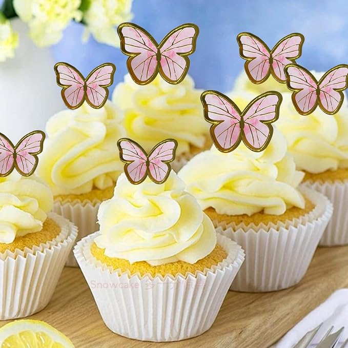 27 PCS Flower Cake Decorations Red Cake Decorations Boho Butterfly Cake Toppers with Rose Artifical Flowers Palm Leaves Balls Happy Birthday Cake Topper for Birthday Party Wedding Baby Shower
