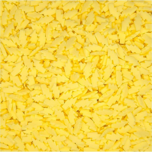 NCS Thin Lightning Bolt Shaped Edible Sprinkles – Yellow Cupcake, Cake & Cookie Decorations, 7 oz