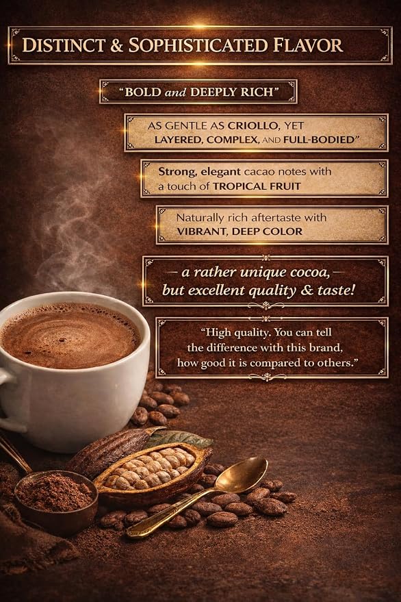 Grevista 100% Pure Cocoa Powder – Unmistakably Premium Quality | Bronze & Silver Medal-Winning | High flavanol | Organic, Unsweetened, Non Alkalized, No Heavy Metal, cacao powder for coffee