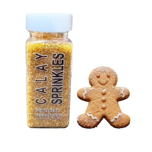 Gold Sprinkles for Baking, Gold Sanding Sugar Crystals, 4.23 ounces Edible Sparkling Coarse Sugar Sprinkles for Cake Decorating, Cupcake Topper, Cookie Toppings, Wedding Birthday Christmas Supplies