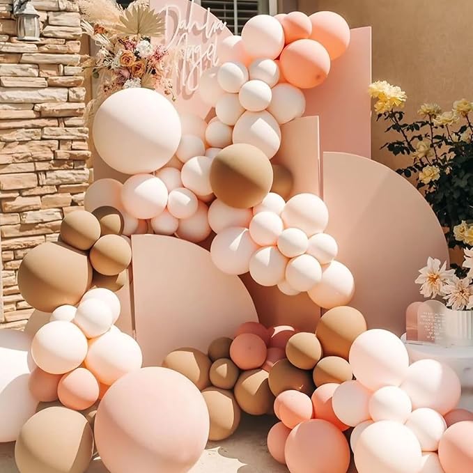 Voircoloria 105pcs Blush Balloons 12inch Party Latex Balloons for Boys Girls Birthday Baby Shower Gender Reveal Wedding Sunflower Party Decorations