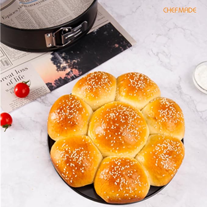 CHEFMADE Springform Pan, 10 Inch Round Cake Pan with Removable Bottom，Chiffon Bakeware for Oven and Instant Pot (Black)