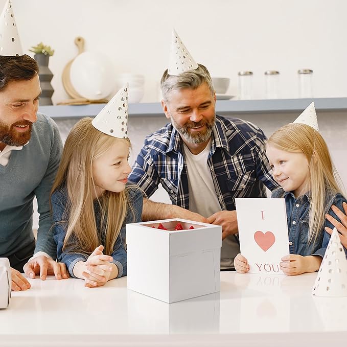 5 Pack Cake Boxes 12 Inch, 12x12x8 Inches Tall Cake Large Box, Disposable Cakes Transport Containers with Lids, Bakery Boxes with Large Window, for Cookies Pies Cupcakes Pastry-Wedding, Birthday,Party