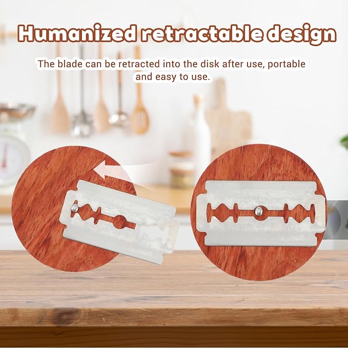 Gjinxi Bread Lame Sourdough Scoring Tool, Wooden Dough Scoring Knife with 5 Razor Blades, Ergonomic UFO Bread Lame Knives Sourdough Razor Scorer Breads Bakers Slashing Baking Tool