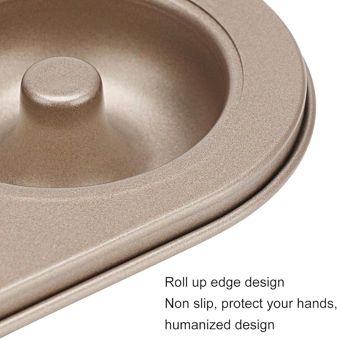 Beasea Donut Molds for Baking 6-Cavity, 2 Count Mini Small Doughnut Baking Pan Nonstick Bagel Carbon Steel Tray Bagels Mold for Oven
