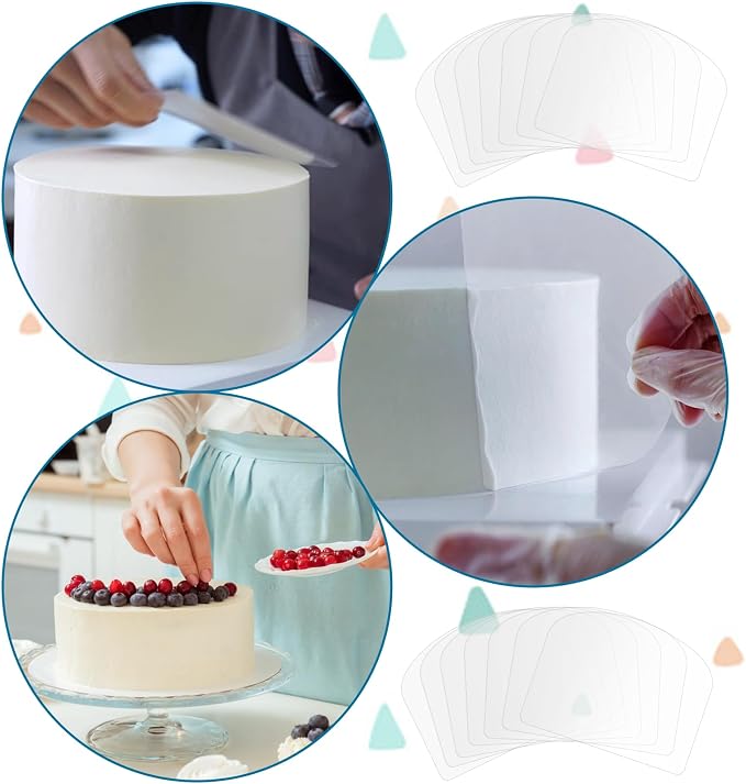 15 Pcs Transparent Cake Cream Scraper Plastic Cake Scraper Flexible Spatula Plastic Scraper Tool Cake Smoother for Icing Fondant Smoother Supplies Acrylic Cake Scraper DIY Baking Tool