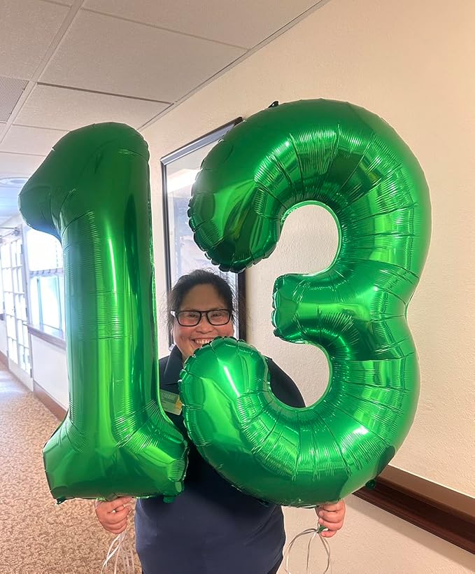 Dark Green Number 1 Balloon 40 Inch, 1st Birthday Balloon for Baby Boy Girl Toddler First Birthday Decorations, Shiny Dark Green Party Supplies