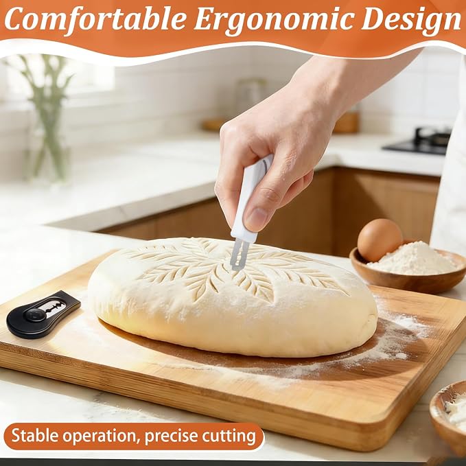 2 Pcs Magnetic Bread Lame, Professional Dough Scoring Tool, Extractable Blade, Hand Crafted Sourdough Bread Scoring Tool for Baking, Bread Making Knife with 20 Razor Blades