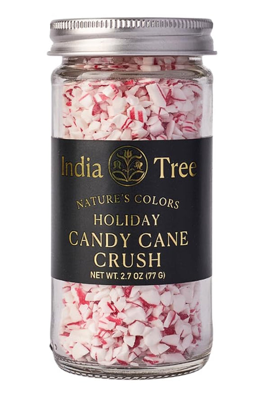 India Tree Nature’s Colors Cake Decorations Candy Cane Crush Sprinkles in Glass Jar, Plant-Based Food Coloring, Non-GMO, No Artificial Dyes, Baking and Dessert Topping, 2.7 oz