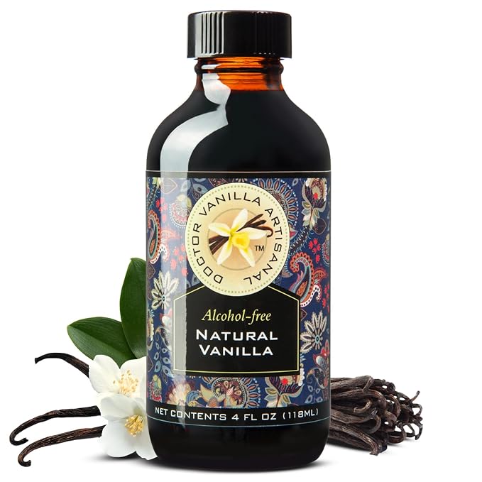 Natural Vanilla Alcohol‑Free Flavor, 4 fl oz - Madagascar Bourbon vanilla, 100% natural, sugar‑free, GMO‑free, gluten‑free, vegan, paleo, keto, kosher, and halal
