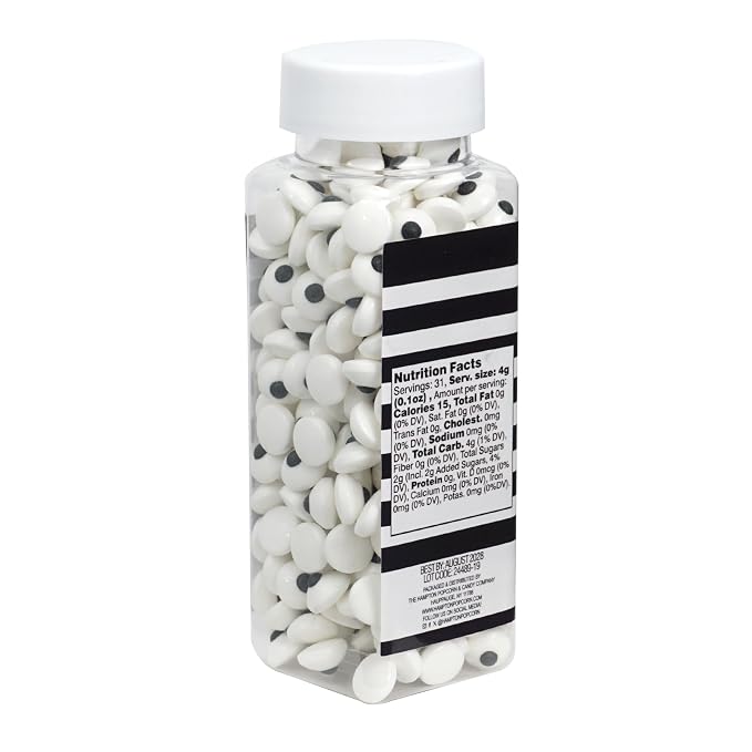 Small Eye Sprinkles 4.4 oz, Candy Eyes, Candy Eyeball Sprinkles For Cake Decorating, Baking, Ice Cream & More, The Hampton Candy Company