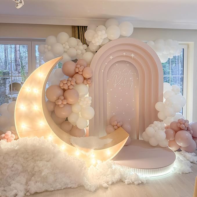 Jobkoo Boho Blush Pink Balloons - 12 Inch, 100 Pack Retro Vintage Latex Helium Balloons for Girl Baby Shower Anniversary Wedding Birthday Party Decor