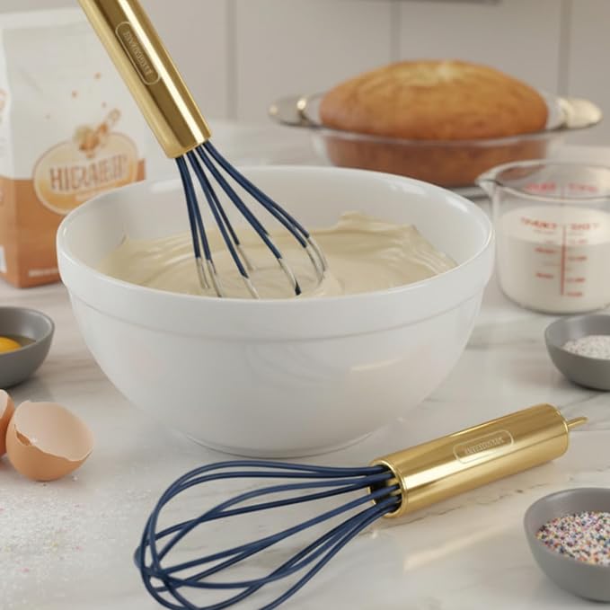 Farberware Silicone Mini Whisks, Set of 2 - Heat Resistant up to 500°F, Hand Held Manual Whisk for Food Prep - Small Kitchen Tools for Mixing Eggs, Sauces, Baking, Batters