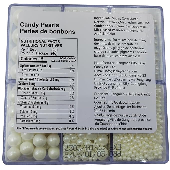 White Pearl Sprinkles for Cake Decorating, 4 Sizes Mix Size, Edible Pearls for Cupcake Topper, Ice Cream, Donuts, Baking Decoratings (2mm, 4mm, 7mm, 10mm)
