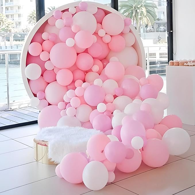 Voircoloria 110pcs Light Pink Balloons 12inch Pastel Pink Latex Party Balloons for Boys Girls Birthday Party, Baby Shower, Wedding, Gender Reveal, Baby Shower, Anniversary Party Decorations