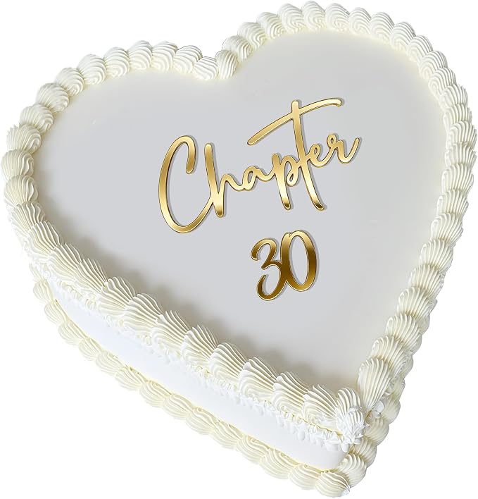 Chapter 30 Cake Topper – Acrylic 30th Birthday Cake Decoration for men and women, Happy 30 Cake Topper for Party, Modern Coming of Age Birthday Decor (chapter 30 golden)