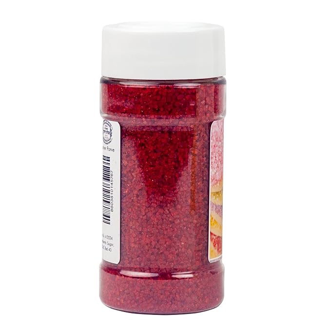 O’Creme Sugar Crystals - Coarse Sugar for Cookie Decorating - Eye-Catching Sugar Crystals – Coarse Sugar for Unique Cake Toppings, Cupcakes and Cookies – Ideal Decoration Solution - 3.5 Ounce Red