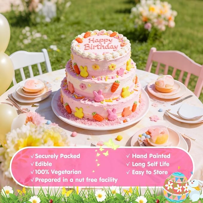 Edible Sprinkles 4-Pack Set,Edible Orange Sprinkles for Cake Decorating,Pink Orange and Yellow,Confetti Jimmies and Pink Sanding Sugar,Petal Rabbit Confetti,Carrot Sprinkle,Nonpareils,Pastel Cake Decorations for Baking,Desserts,Cupcakes,Ice Cream,Cooki...