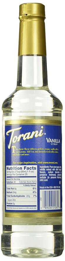 Torani Syrup, Vanilla, 25.4 Ounces (Pack of 4)