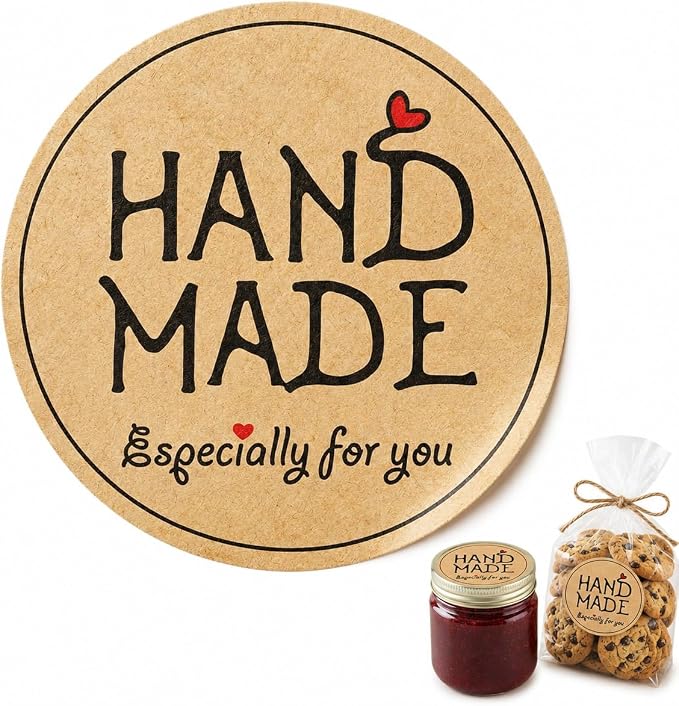 Handmade Kraft Packaging Stickers: 120 PCS 1.6 Inch Round Paper Seals with Especially for You Design for Small Business Bakery Boxes, Cookie Bags, Jars and Treat Bags