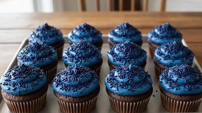 NCS Navy Blue Jimmies Edible Sprinkles – Cupcake, Cake & Cookie Decorations, 7 oz