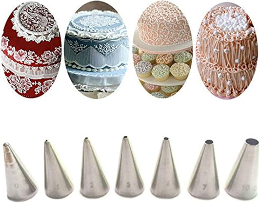 FantasyDay Cake Decorating Set, 7 Pieces Stainless Steel Icing Piping Nozzles Tips Kit - Christmas Holiday Birthday Anniversary Wedding Cupcakes Cakes Cookies Dessert Candy Pastry DIY Making Tools #6