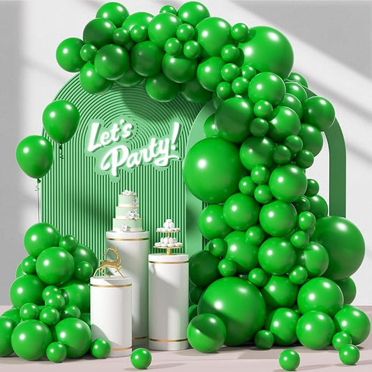 120pcs Green Balloon Arch Kit, 18 12 10 5 inch Green Latex Balloons Different Sizes Balloon Garland for Birthday Baby Shower Tropical Party Decorations